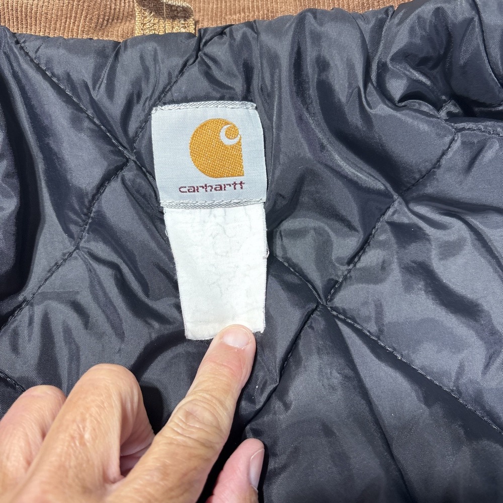 Men's Carhartt Brown Canvas Zip Jacket w/ Corduroy Collar, 48 Tall. C03 BRN READ - Picture 11 of 16